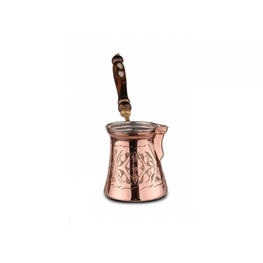 BORREY Turkish Coffee Pot Hammered Copper Greek Arabic Coffee Maker With Brass H